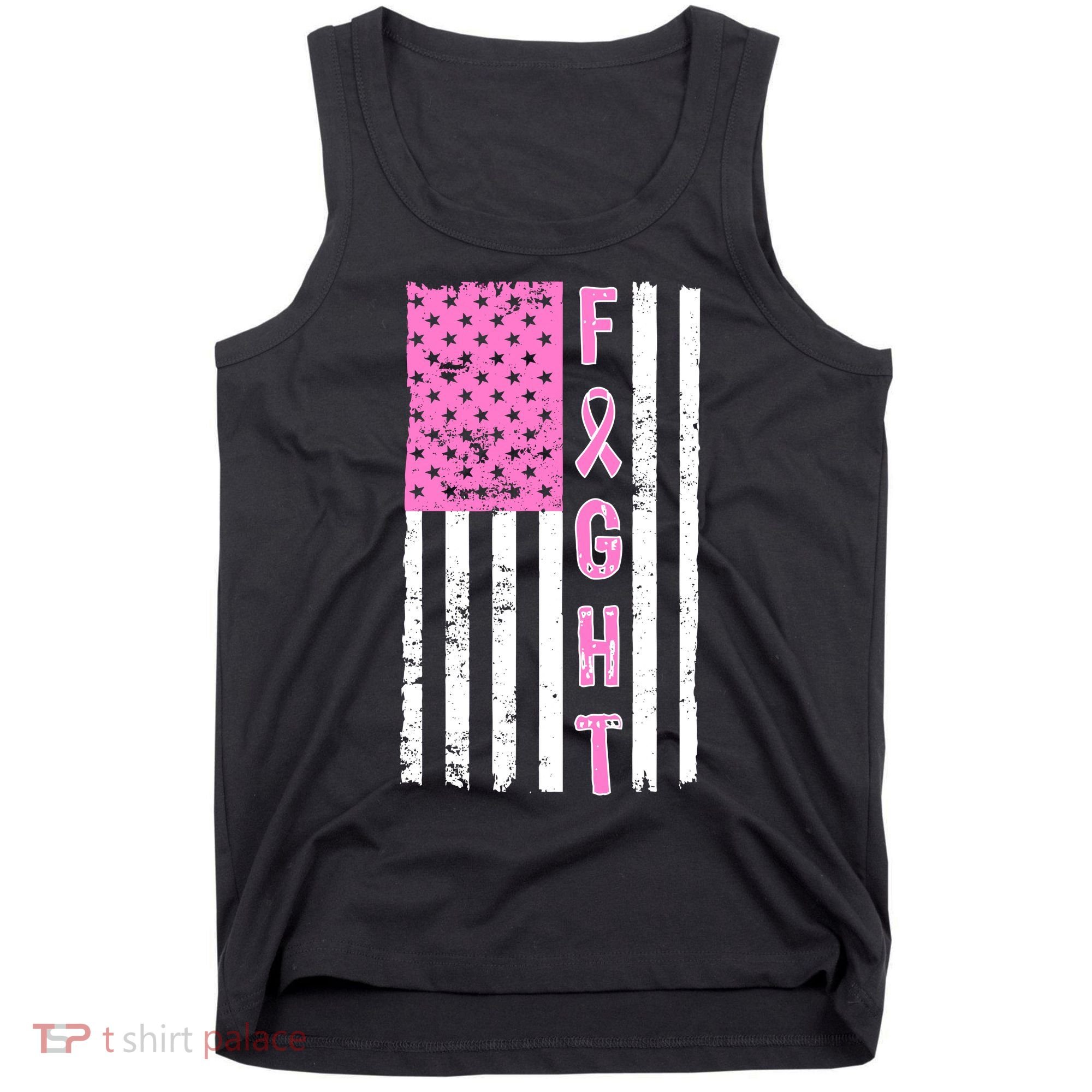 Fight Breast Cancer American Flag Tank Top