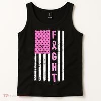 Fight Breast Cancer American Flag Tank Top thumb 2