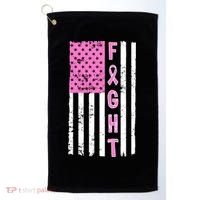 Fight Breast Cancer American Flag Golf Towel thumb 0