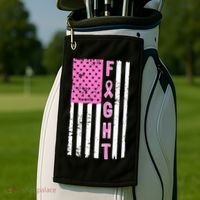 Fight Breast Cancer American Flag Golf Towel thumb 2