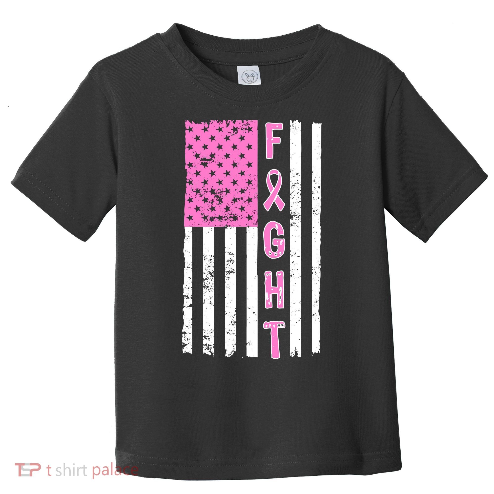 Fight Breast Cancer American Flag Toddler T-Shirt