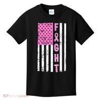 Fight Breast Cancer American Flag Kids T-Shirt thumb 0