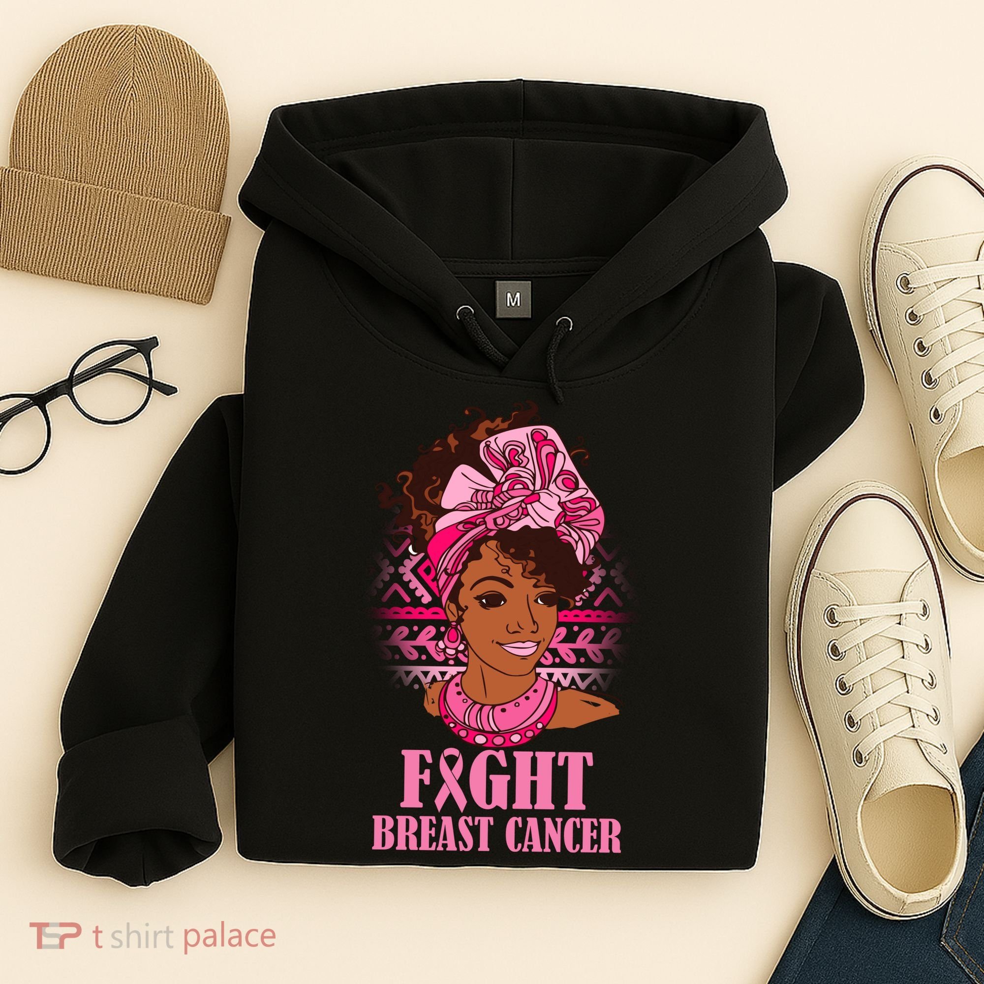 Fight Breast Cancer Awareness African American Hoodie