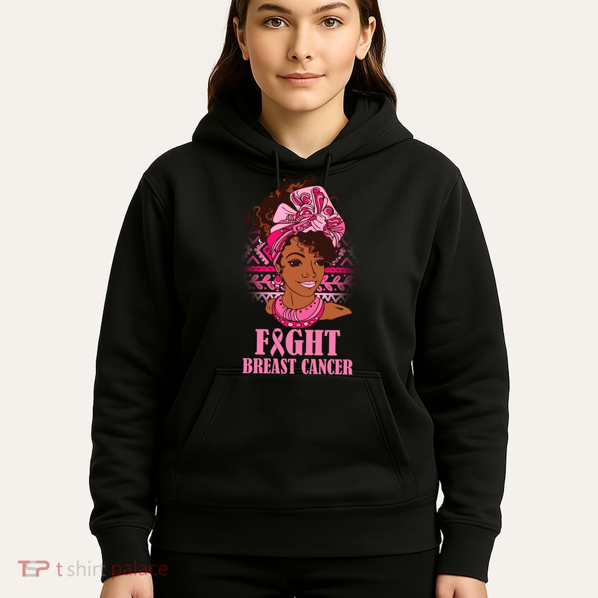 Fight Breast Cancer Awareness African American Hoodie