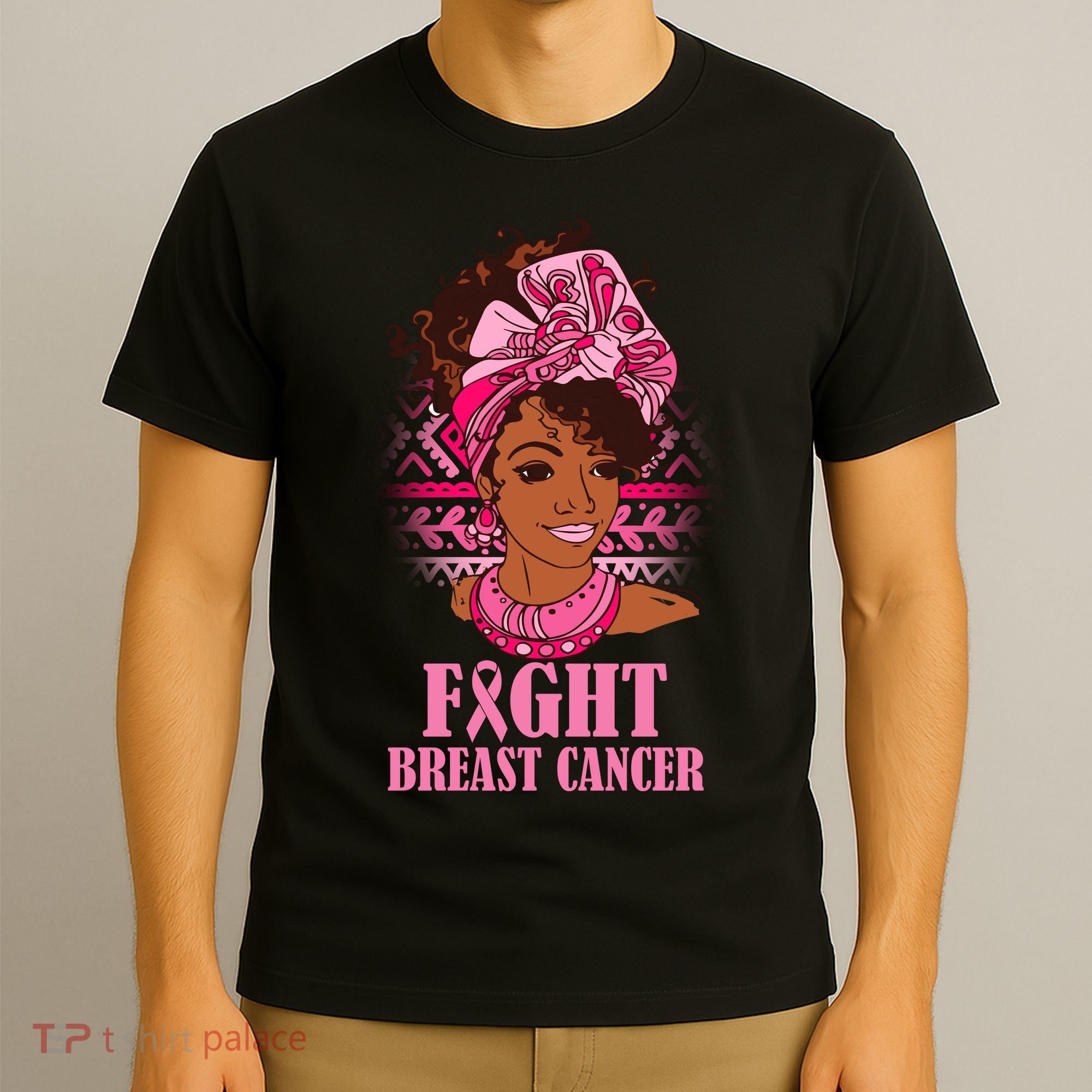 Fight Breast Cancer Awareness African American T-Shirt