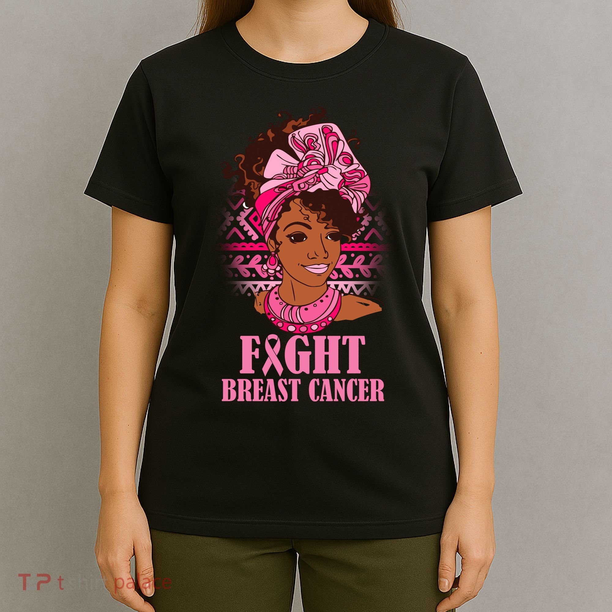 Fight Breast Cancer Awareness African American T-Shirt