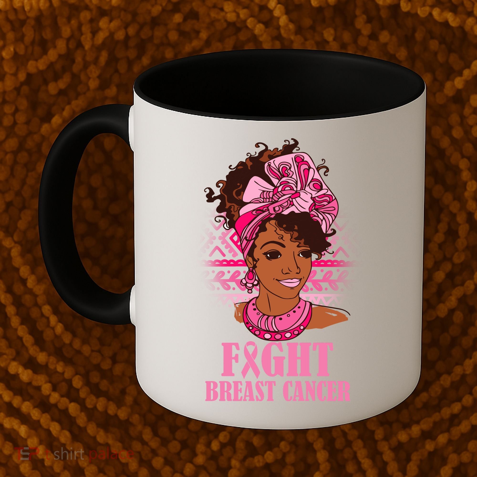 Fight Breast Cancer Awareness African American Coffee Mug