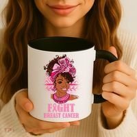 Fight Breast Cancer Awareness African American Coffee Mug thumb 3