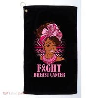 Fight Breast Cancer Awareness African American Golf Towel thumb 0