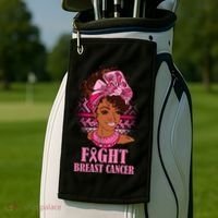 Fight Breast Cancer Awareness African American Golf Towel thumb 2