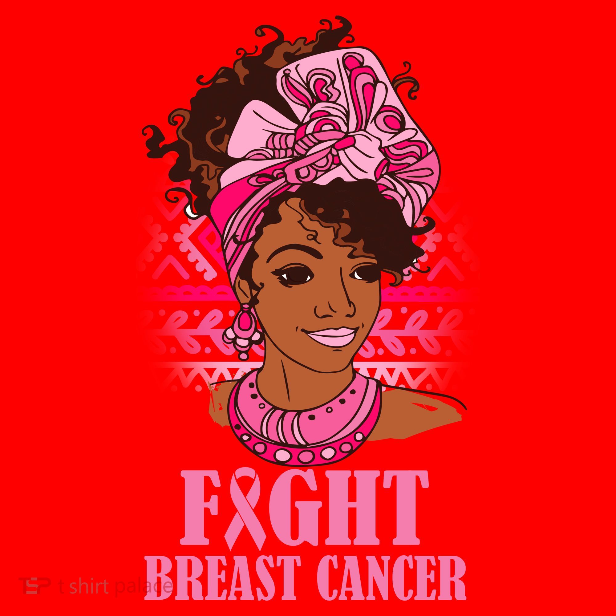 Fight Breast Cancer Awareness African American Santa Hat