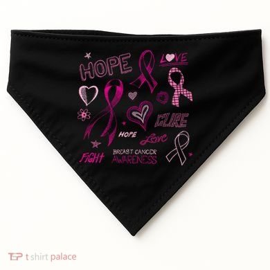 Fight Breast Cancer Awareness Ribbon USA-Made Doggie Bandana