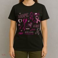 Fight Breast Cancer Awareness Ribbon T-Shirt thumb 4