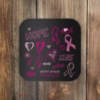 Fight Breast Cancer Awareness Ribbon Coaster thumb 0