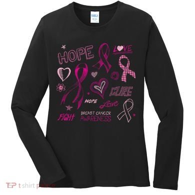 Fight Breast Cancer Awareness Ribbon Women's Long Sleeve Shirt