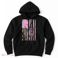 Fight Breast Cancer Awareness USA Flag Ribbon Hoodie thumb 0