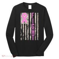 Fight Breast Cancer Awareness USA Flag Ribbon Long Sleeve Shirt thumb 0