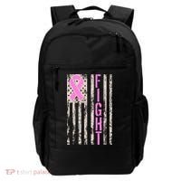 Fight Breast Cancer Awareness USA Flag Ribbon Backpack thumb 0