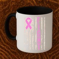 Fight Breast Cancer Awareness USA Flag Ribbon Coffee Mug thumb 2