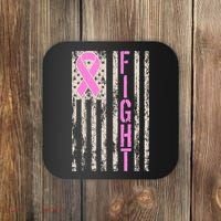 Fight Breast Cancer Awareness USA Flag Ribbon Coaster thumb 0