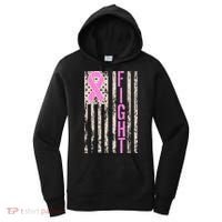Fight Breast Cancer Awareness USA Flag Ribbon Women's Hoodie thumb 0