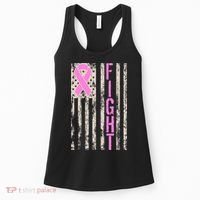 Fight Breast Cancer Awareness USA Flag Ribbon Women's Tank Top thumb 0