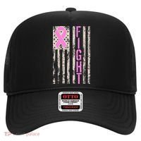 Fight Breast Cancer Awareness USA Flag Ribbon Hat thumb 0