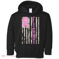 Fight Breast Cancer Awareness USA Flag Ribbon Toddler Hoodie thumb 0