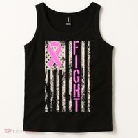 Fight Breast Cancer Awareness USA Flag Ribbon Tank Top thumb 2