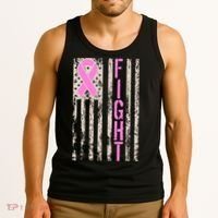 Fight Breast Cancer Awareness USA Flag Ribbon Tank Top thumb 3