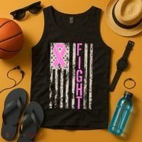 Fight Breast Cancer Awareness USA Flag Ribbon Tank Top thumb 4