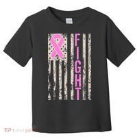 Fight Breast Cancer Awareness USA Flag Ribbon Toddler T-Shirt thumb 0