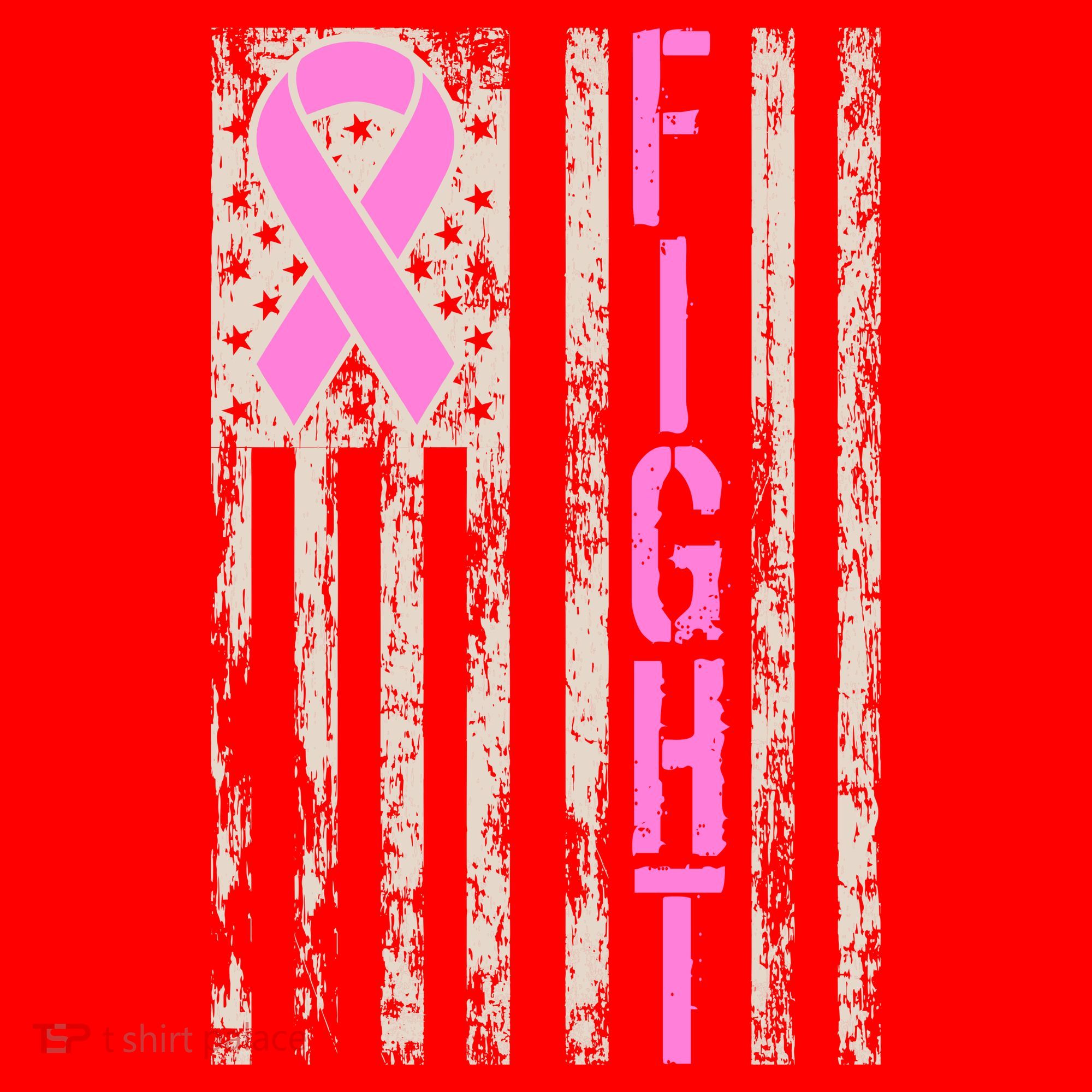 Fight Breast Cancer Awareness USA Flag Ribbon Santa Hat