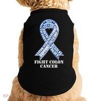 Fight Colon Cancer Resolve Support Faith Blue Ribbon Doggie Tank thumb 0