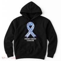 Fight Colon Cancer Resolve Support Faith Blue Ribbon Hoodie thumb 0