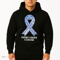 Fight Colon Cancer Resolve Support Faith Blue Ribbon Hoodie thumb 2