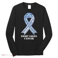 Fight Colon Cancer Resolve Support Faith Blue Ribbon Long Sleeve Shirt thumb 0