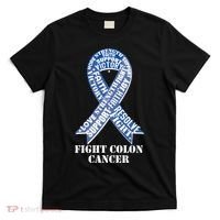 Fight Colon Cancer Resolve Support Faith Blue Ribbon T-Shirt thumb 0
