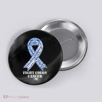 Fight Colon Cancer Resolve Support Faith Blue Ribbon Button thumb 0