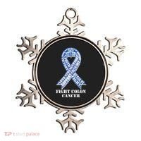 Fight Colon Cancer Resolve Support Faith Blue Ribbon Ornament thumb 0
