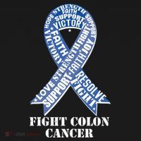 Fight Colon Cancer Resolve Support Faith Blue Ribbon Ornament thumb 1
