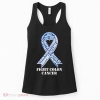 Fight Colon Cancer Resolve Support Faith Blue Ribbon Women's Tank Top thumb 0