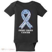 Fight Colon Cancer Resolve Support Faith Blue Ribbon Baby Bodysuit thumb 0