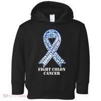 Fight Colon Cancer Resolve Support Faith Blue Ribbon Toddler Hoodie thumb 0