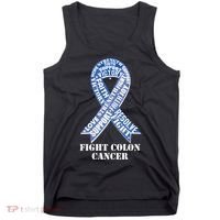 Fight Colon Cancer Resolve Support Faith Blue Ribbon Tank Top thumb 0
