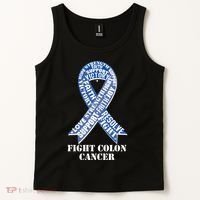 Fight Colon Cancer Resolve Support Faith Blue Ribbon Tank Top thumb 2