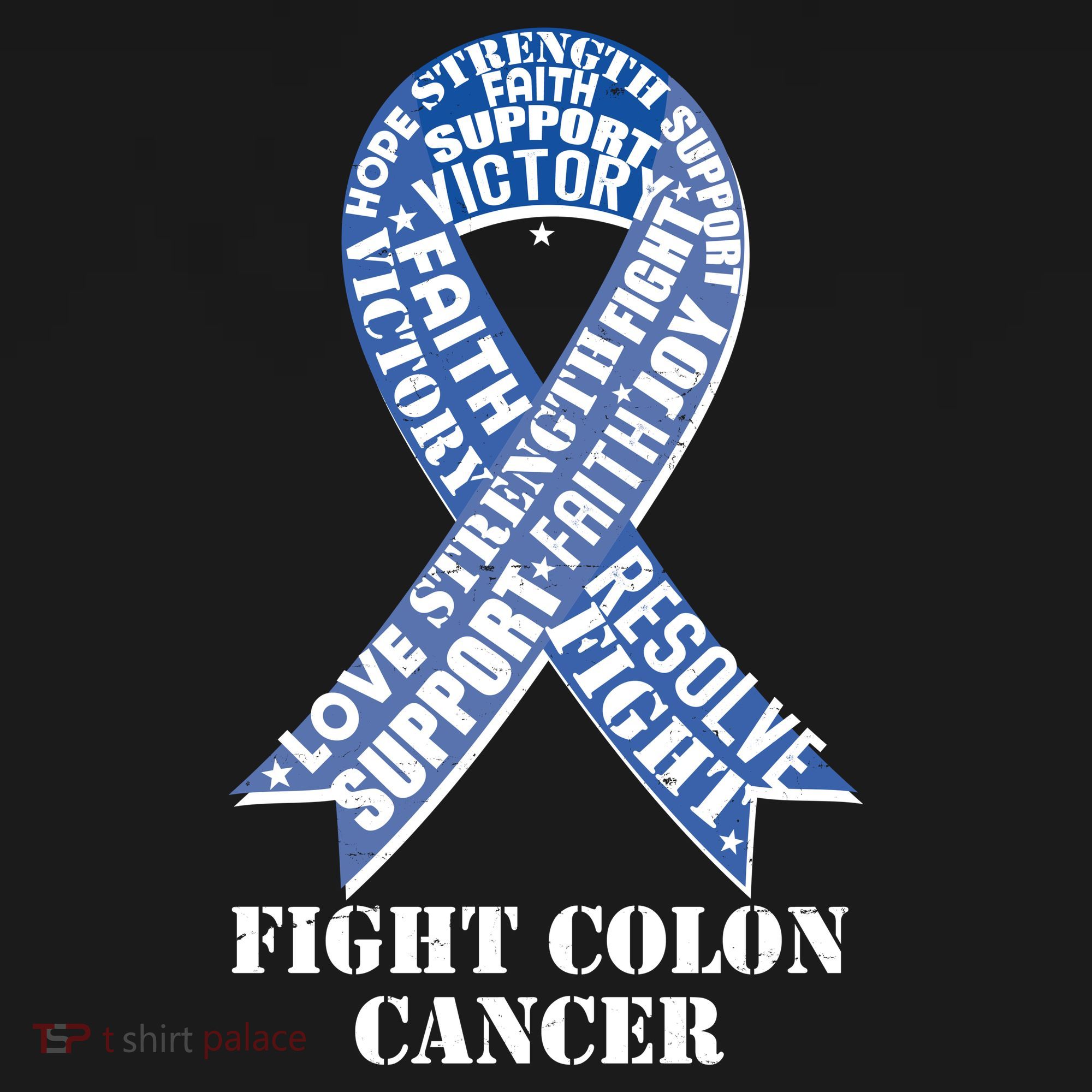 Fight Colon Cancer Resolve Support Faith Blue Ribbon Tank Top