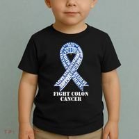 Fight Colon Cancer Resolve Support Faith Blue Ribbon Toddler T-Shirt thumb 2