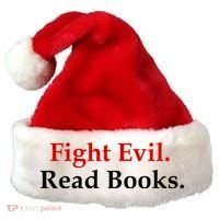 Fight Evil Read Books Santa Hat thumb 0