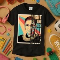 Fight For The Things You Care About Ruth Ginsburg Tribute Kids T-Shirt thumb 3